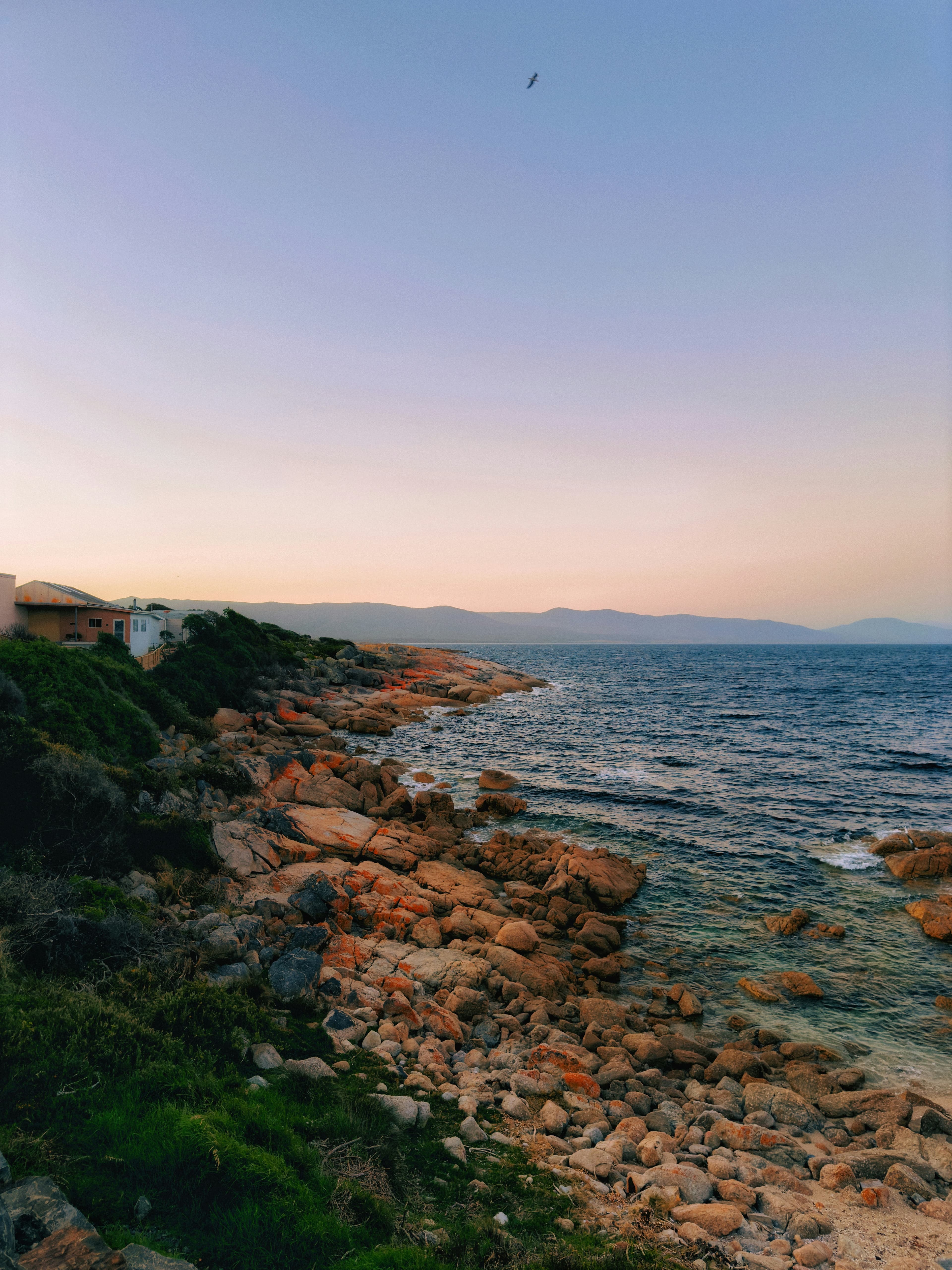 Beautiful rocky coastline in Western Australia at sunset