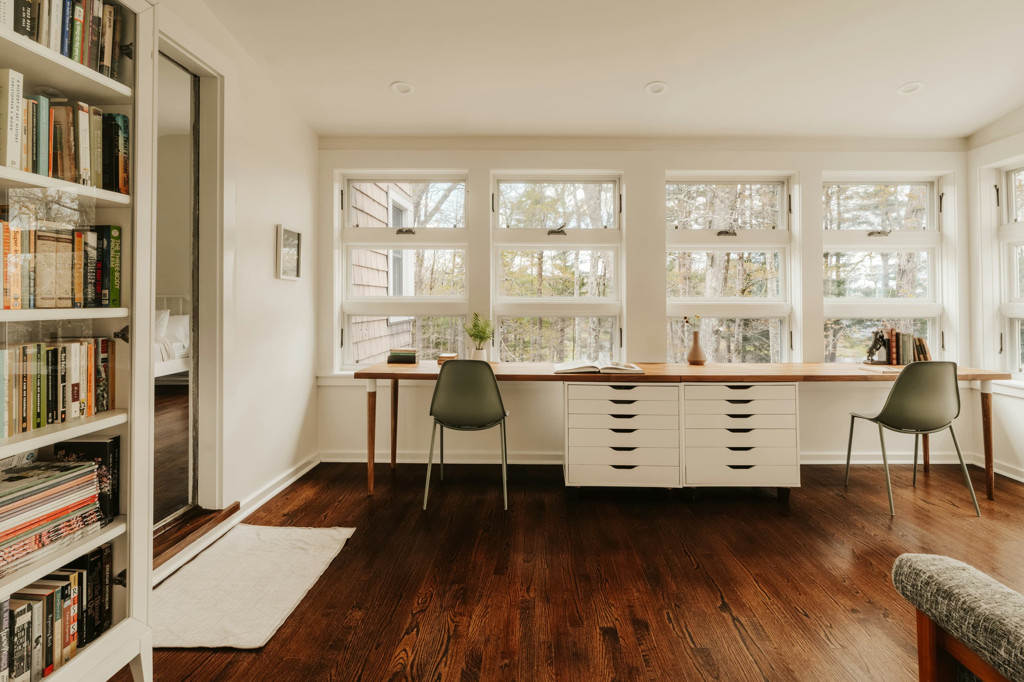 Beautiful hybrid flooring in a sunlit home